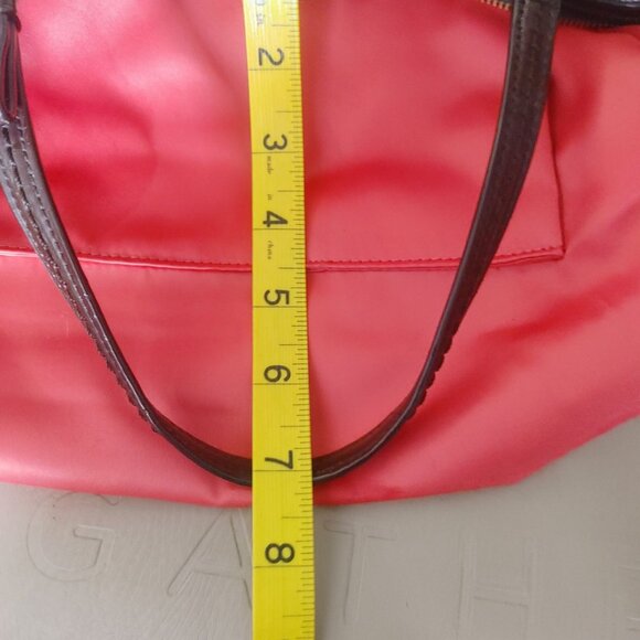 Coach Poppy Signature Handbag Satchel Oxford Khaki Mahogany Patent Leather Trim - Picture 8 of 16